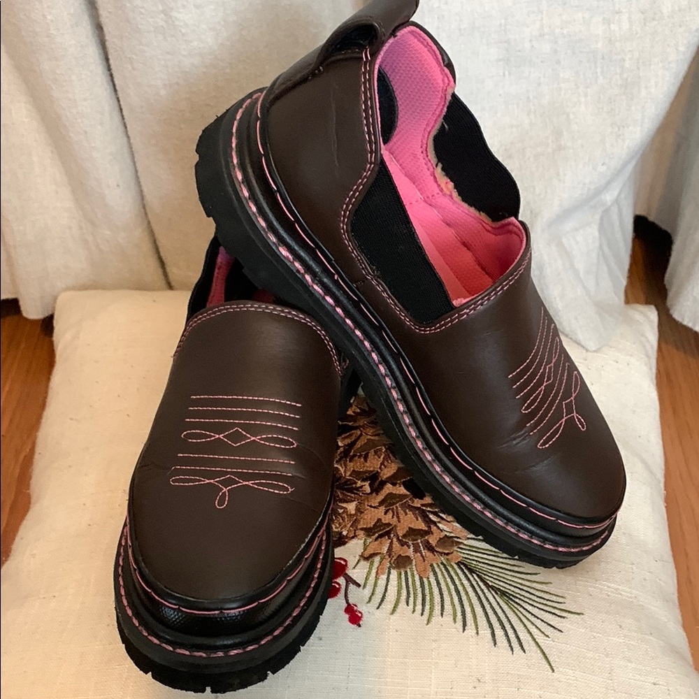 Western Chief Brown and Pink Mules with Durable Sole